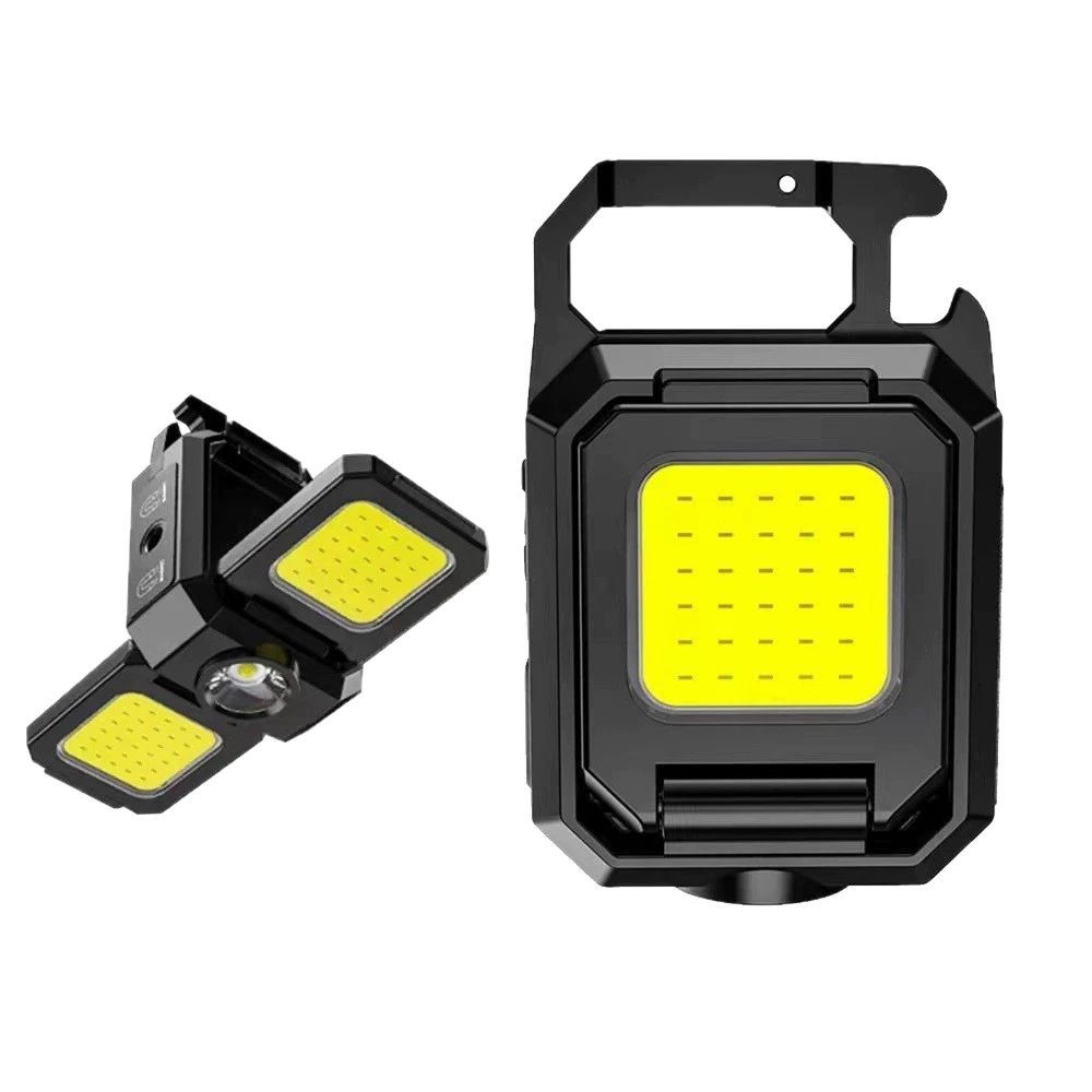 Bottle Opener Keychain Mini Pocket Flashlight with Magnet Bracket Folding 7