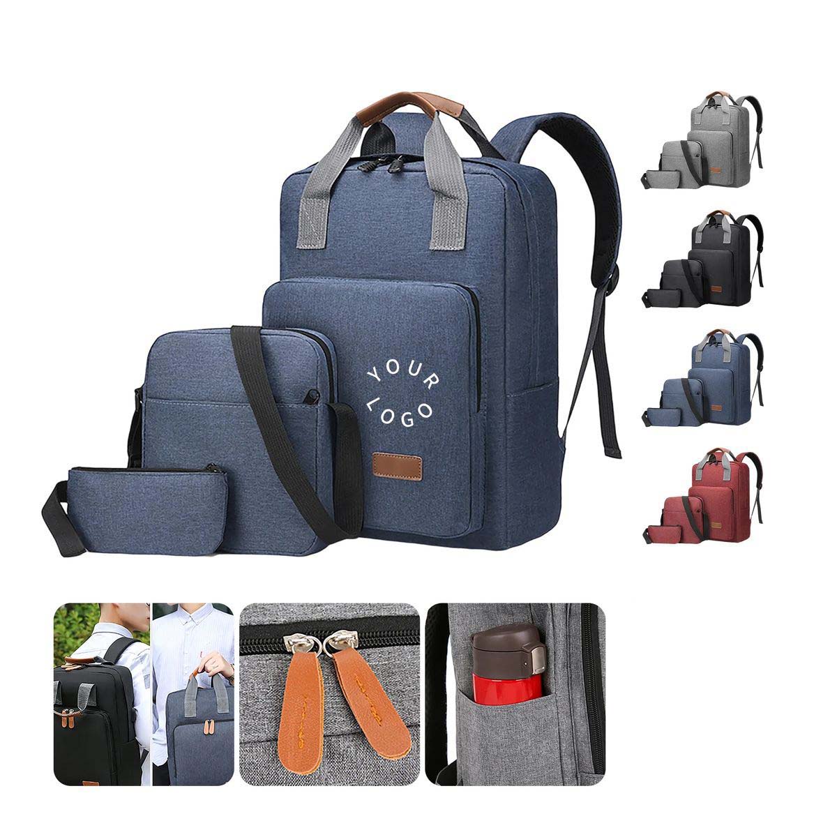 Portable Commuter Bag Set with Dual Zippers 3
