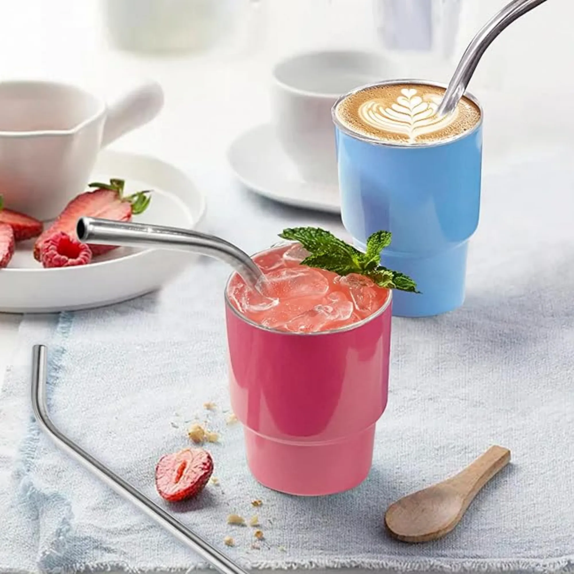 Mini Tumbler Shot Glass with Straw and Lid 2