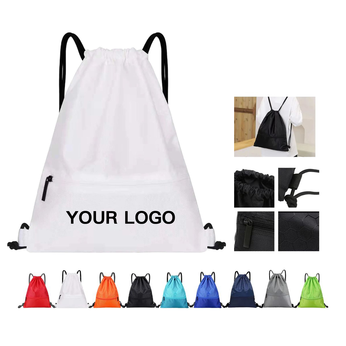 Oxford Drawstring Bag with Reinforced Shoulder Straps 9