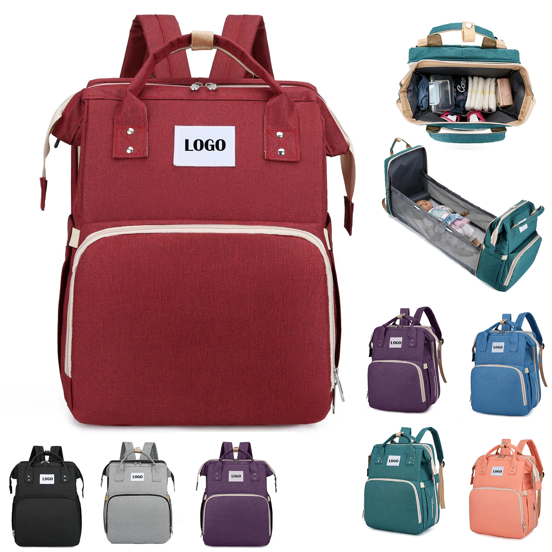 Multi-function Large Capacity Mummy Diaper Backpack 2