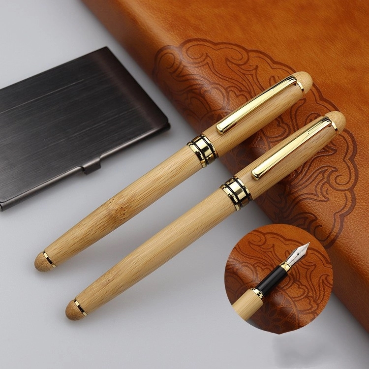 Eco Friendly Wooden Ballpoint Pen Pencil Set 4