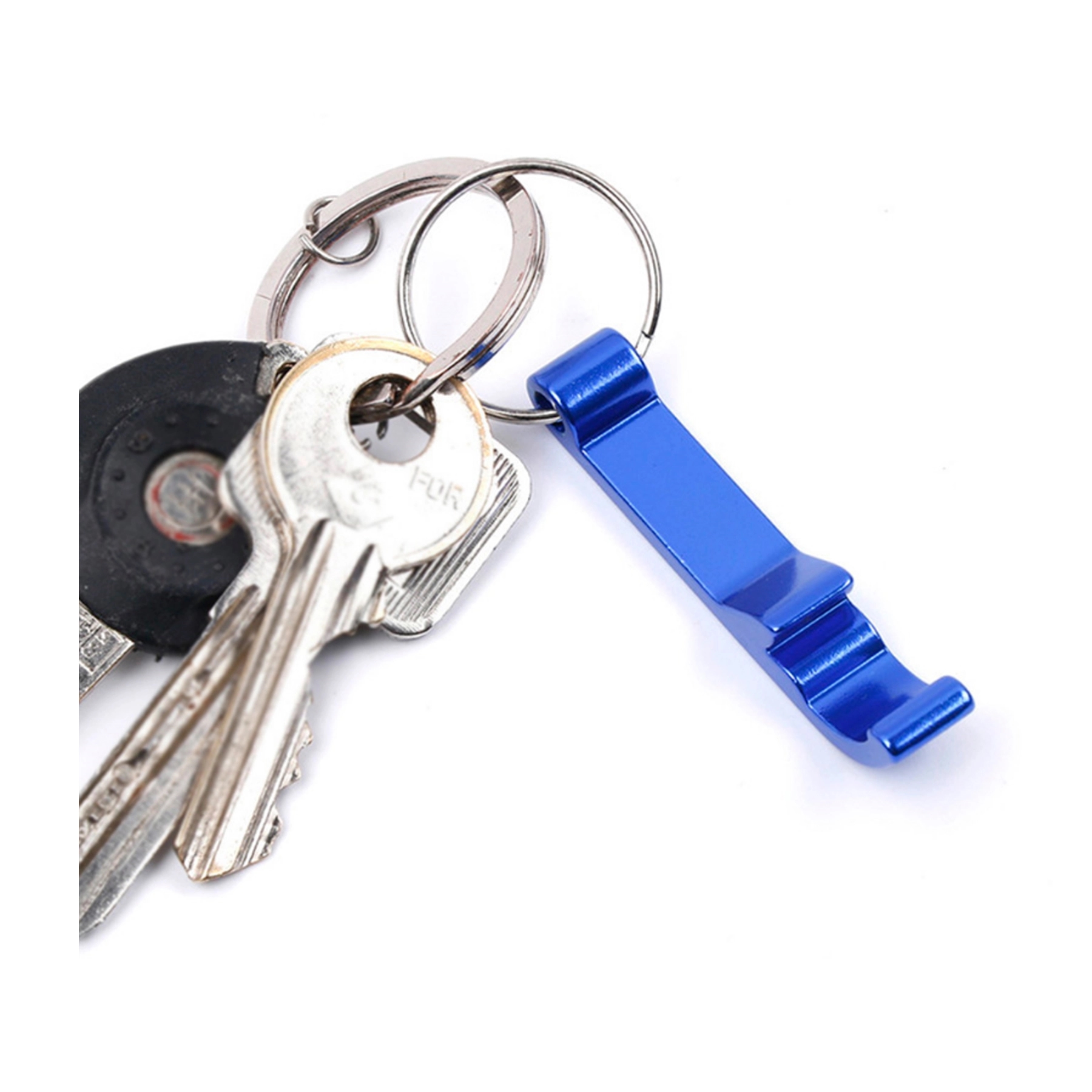 Deluxe Plain Aluminum Can And Bottle Opener With Key Ring 3