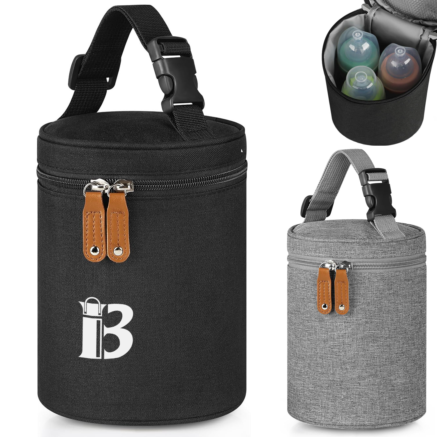 Oxford Cloth Double Zipper Baby Bottle Insulation Bag 2