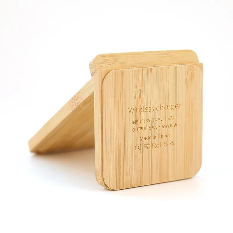 Bamboo Fast Wireless Charger Stand Wood 5