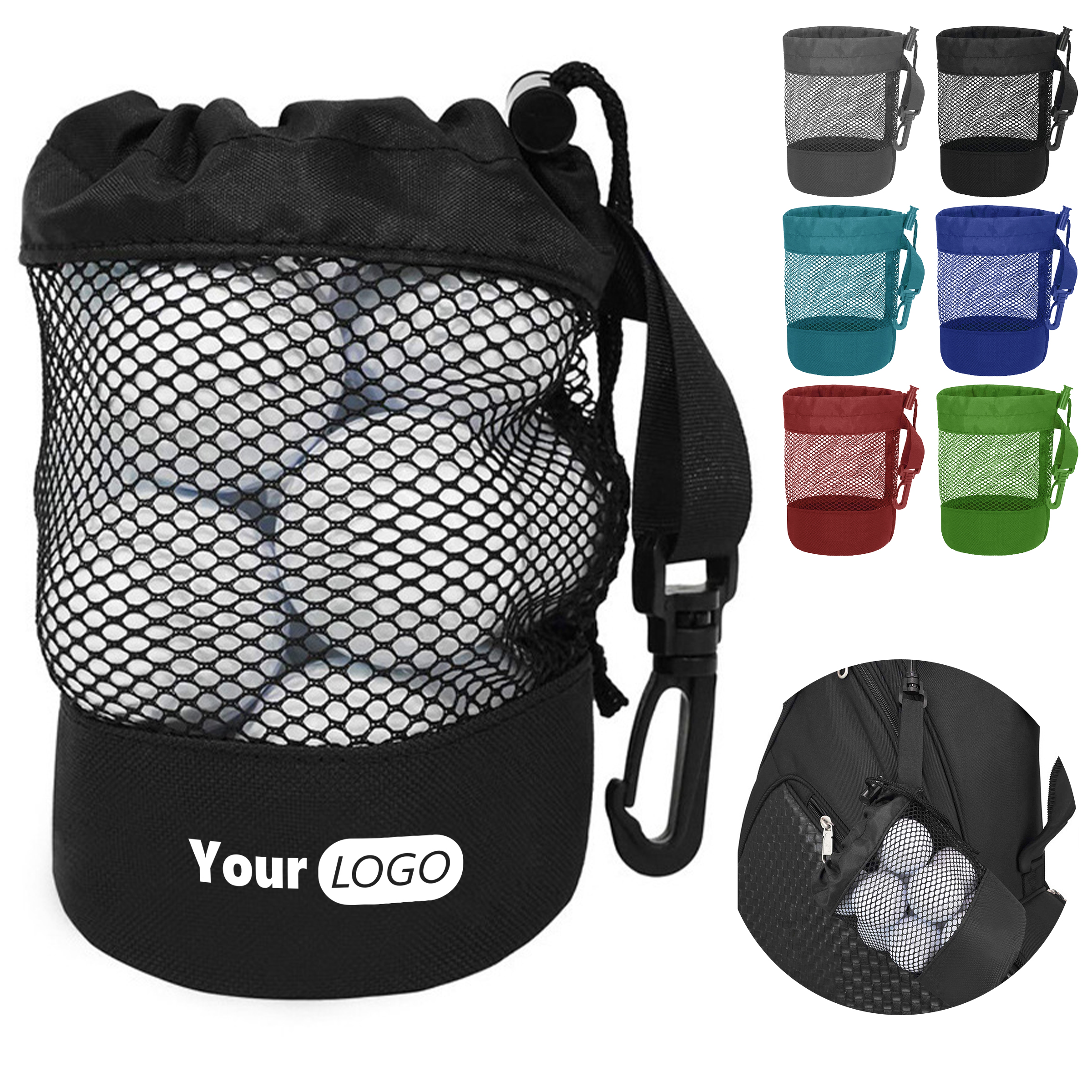 Nylon Custom Mesh Golf Storage Bag For Essentials 2