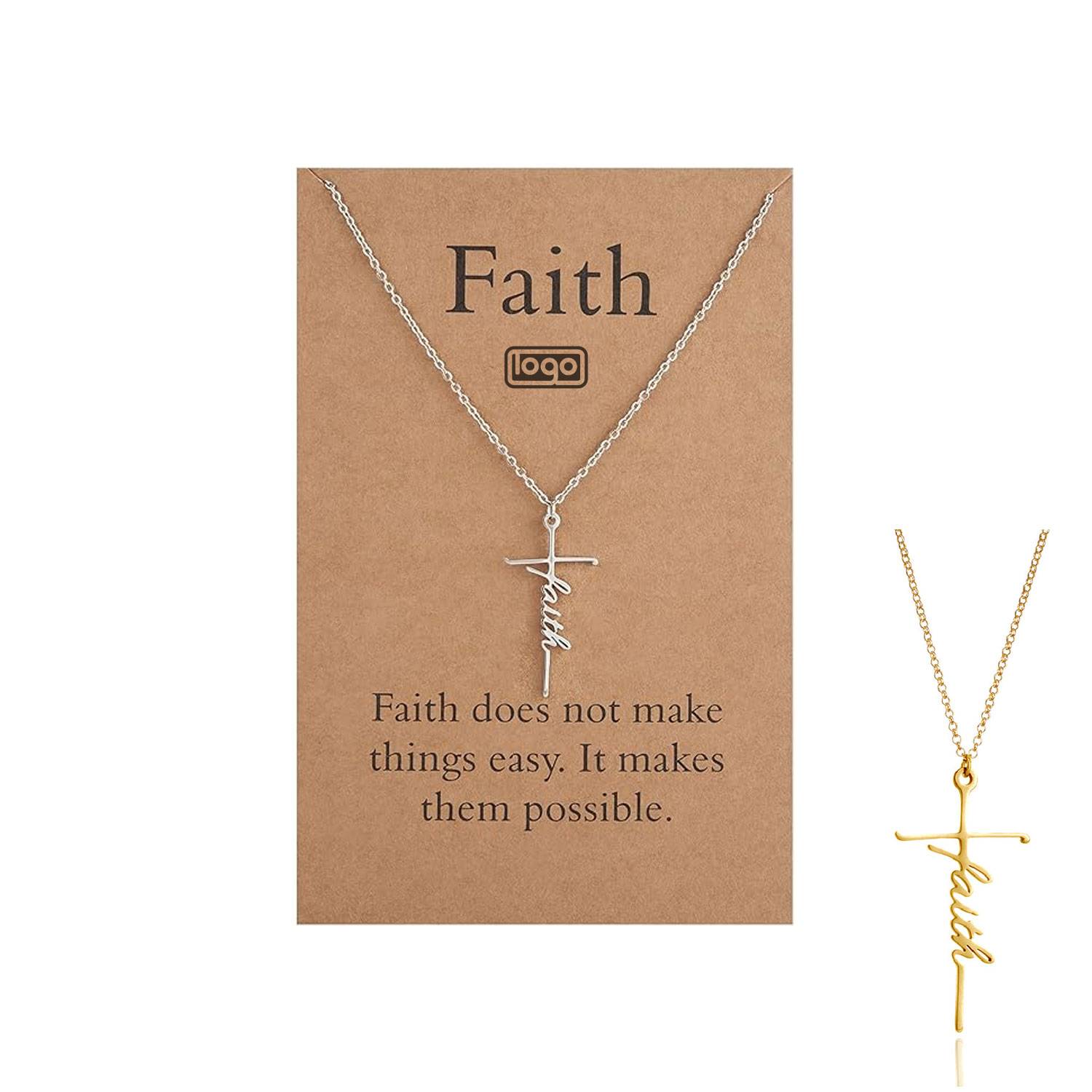 Faith Cross Light Luxury Alloy Pendant 1