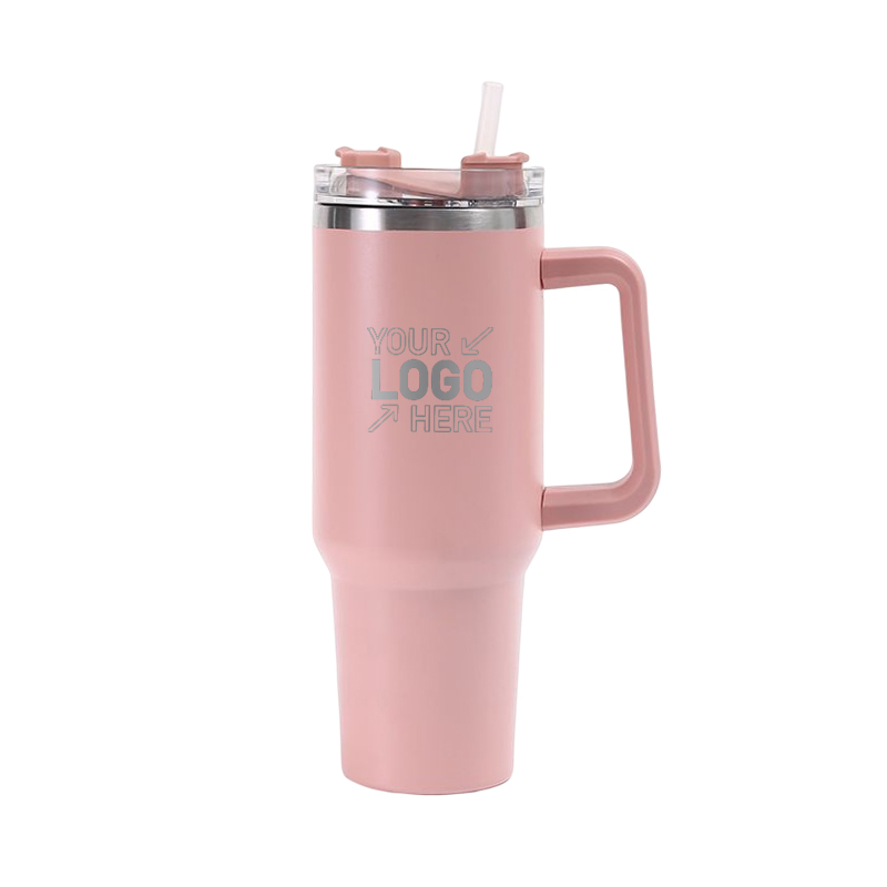 40 OZ Double Walls Stainless Steel Auto Tumbler With Straw And Handle 10