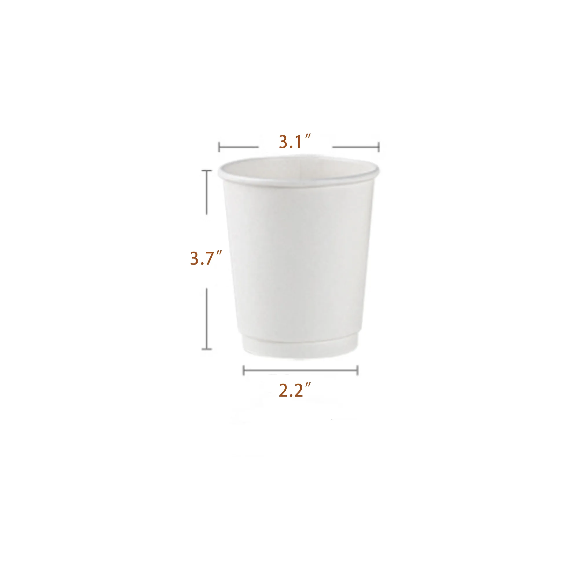 8 Oz. Double Wall Disposable Coffee Paper Cups with Lid 3