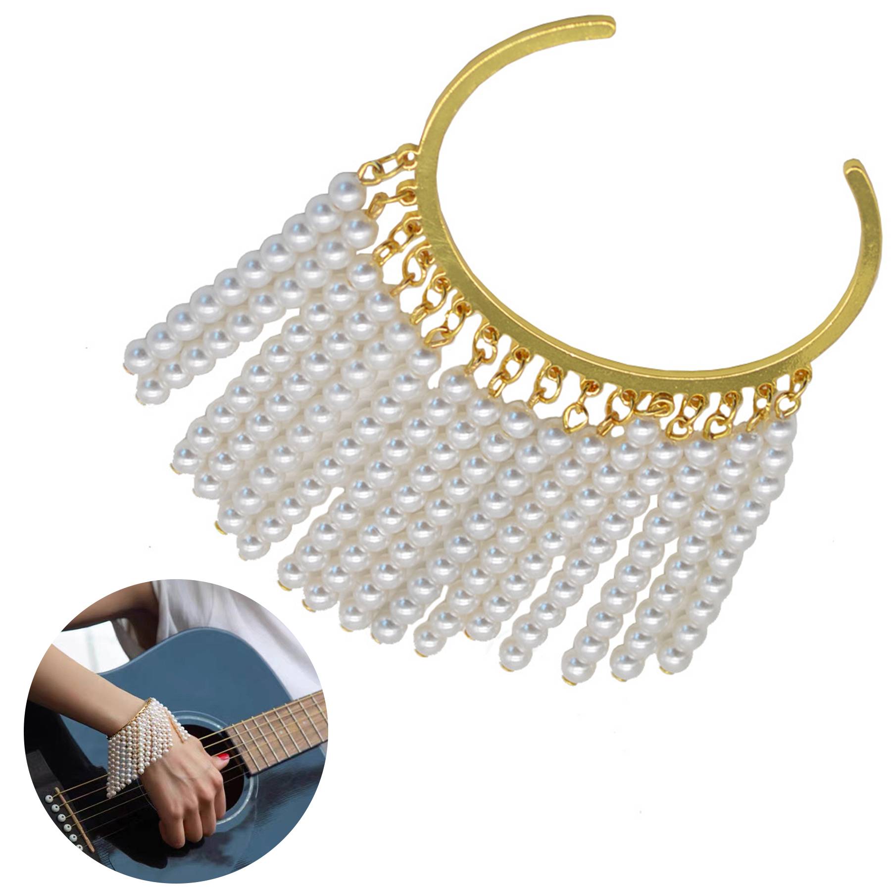 Alloy Pearl tassel opening bracelet 5