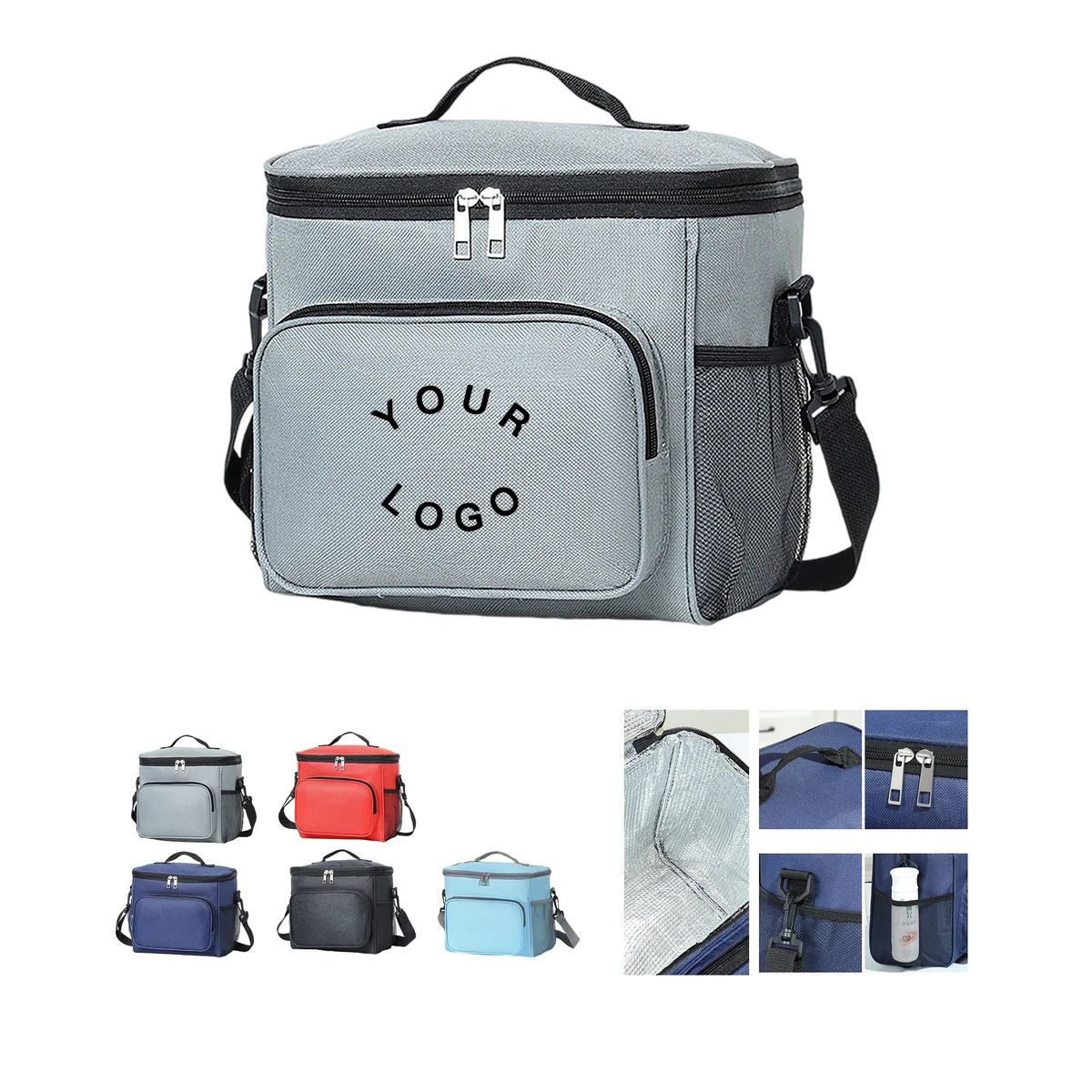 Oxford Picnic Bag with Insulated Compartment and Strap 7