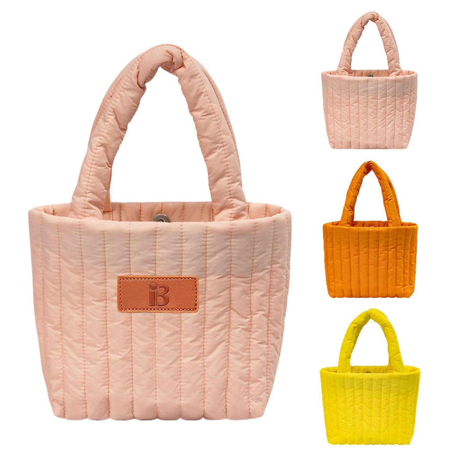 Custom down cotton filled tote bag, custom tote bag with logo imprint 1