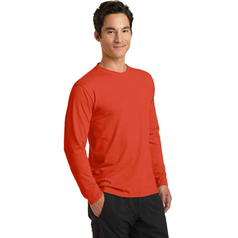 Port & Company Long Sleeve Performance Blend Tee. 65
