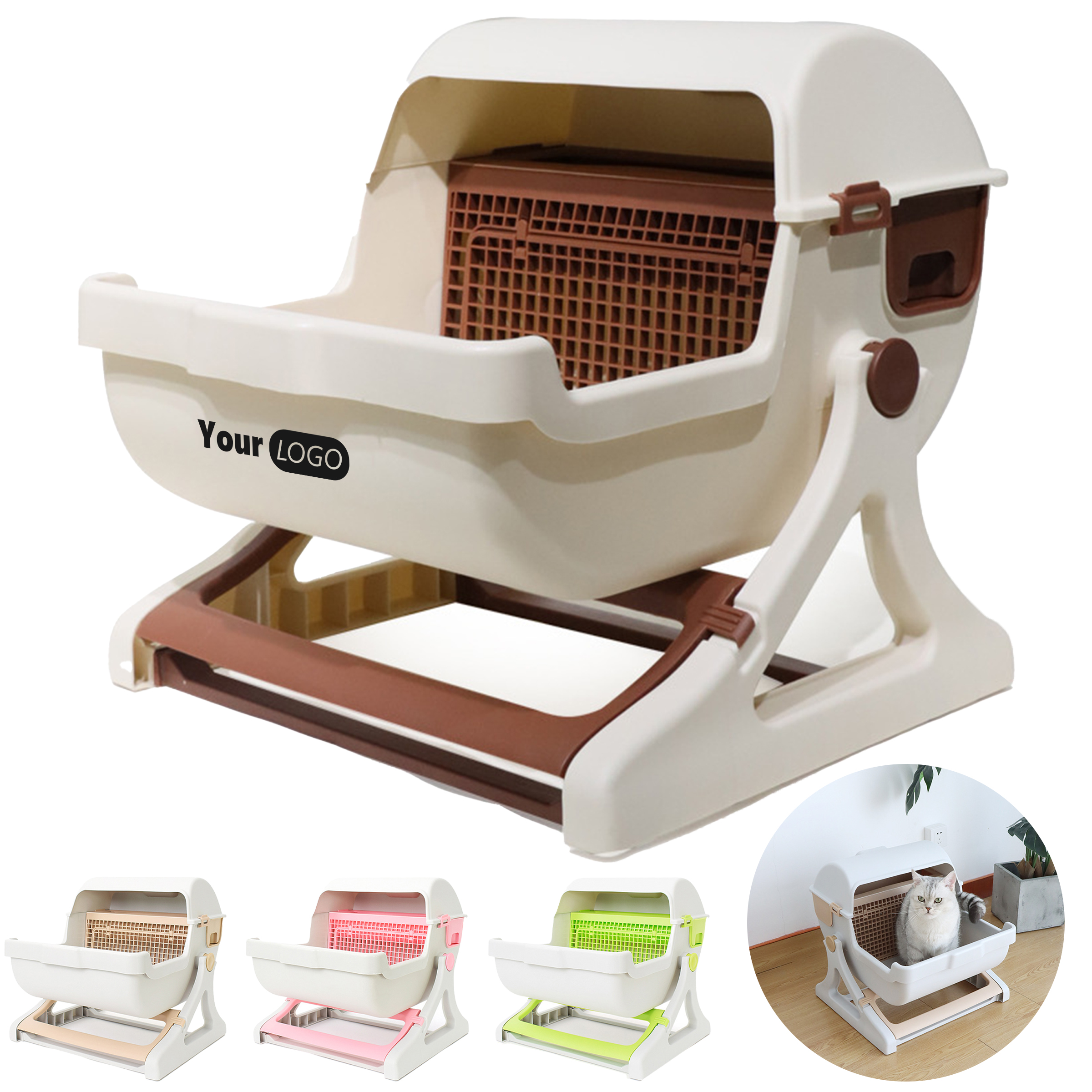 Polypropylene Large Semi-Automatic Cat Litter Box 5