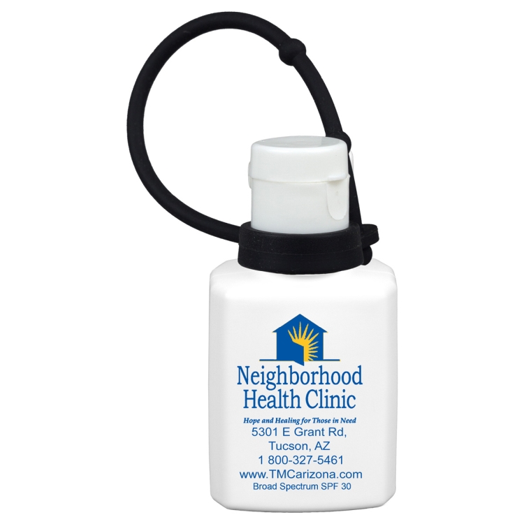 "SunFun Connect" .5 oz Broad Spectrum SPF 30 Sunscreen Lotion In Solid White Flip-Top Squeeze Bottle 6