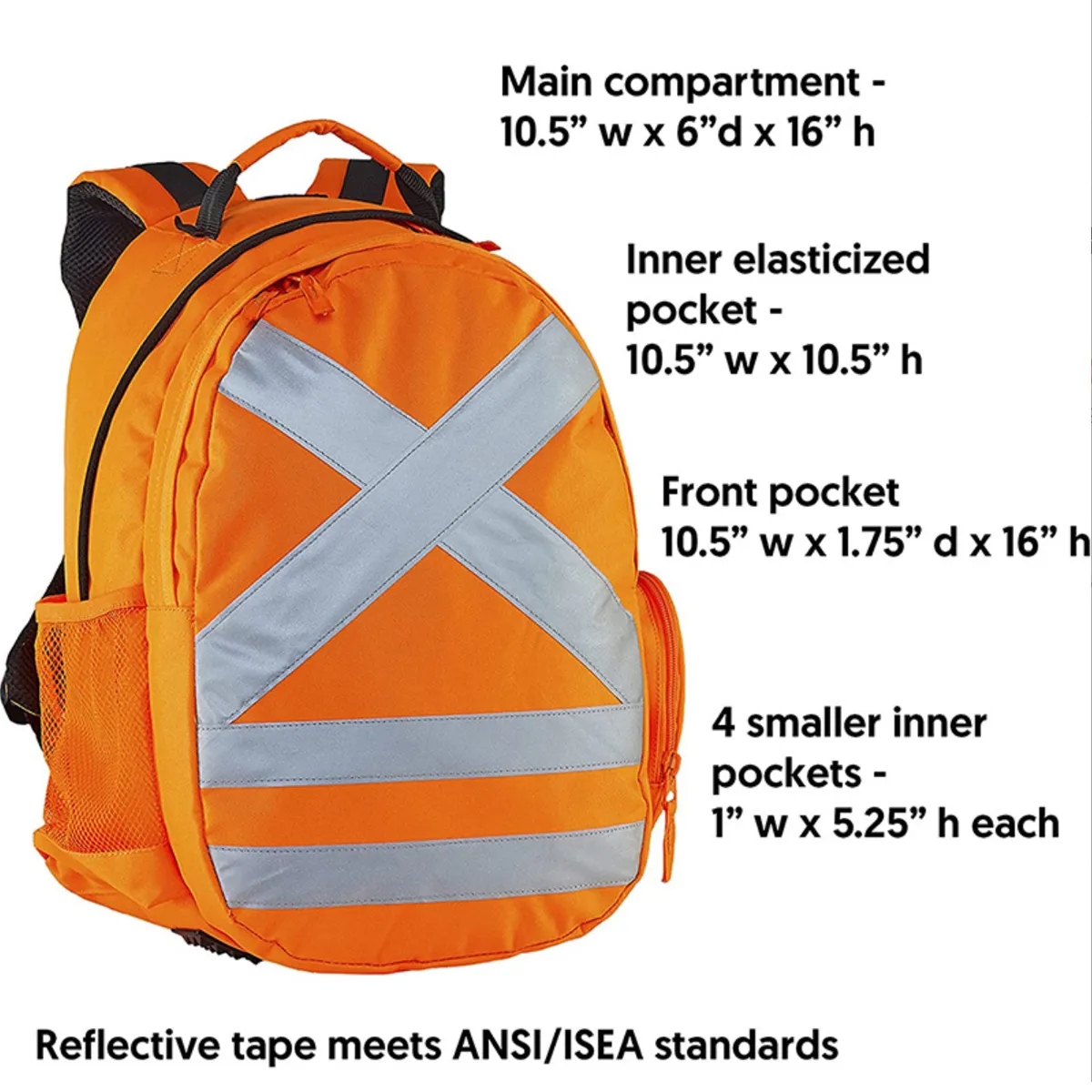 Reflective Safety Heavy Duty Construction Hydration Backpack 2