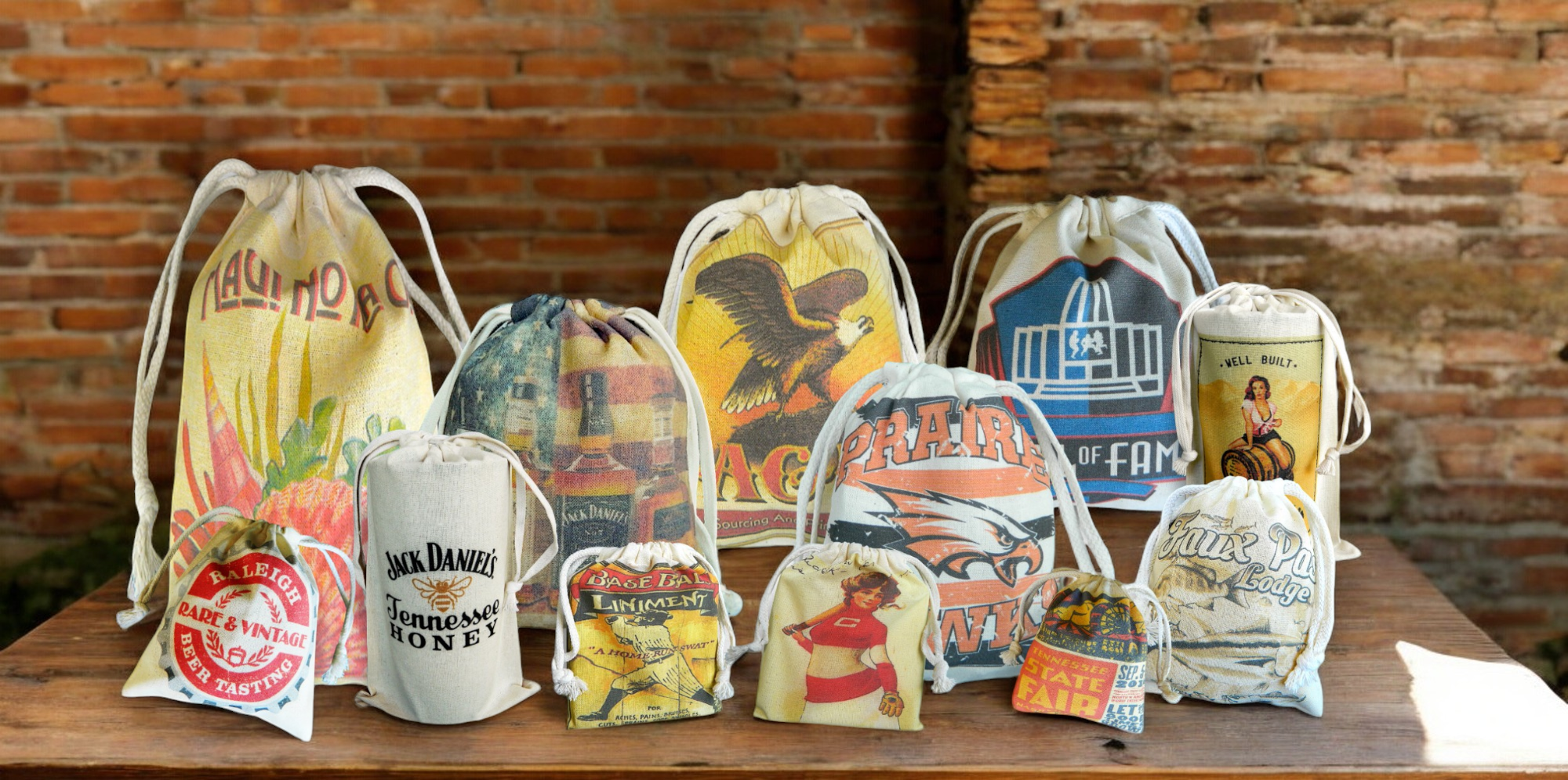 12"x 14" Custom Printed Cotton Bag with Drawstring 2