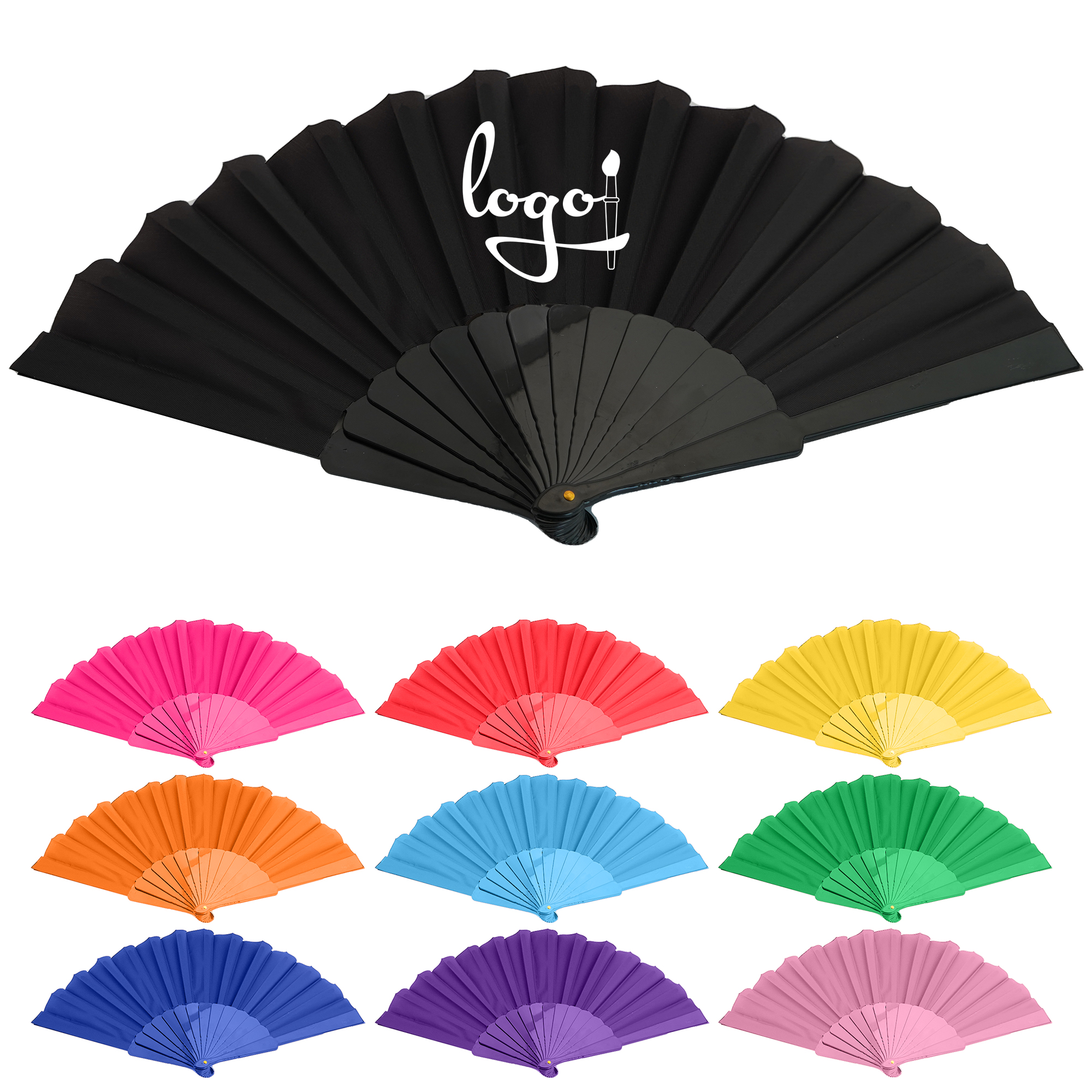 Full Color Plastic Handheld Folding Fan 2