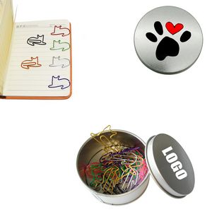 Cat Shaped Paper Clips with Tin Box 2