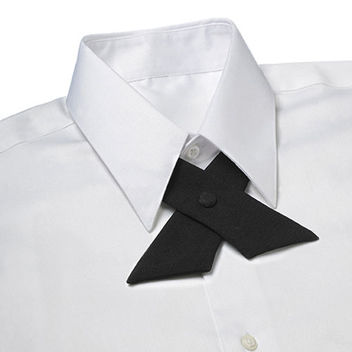 Black Poplin Crossover Tie 2
