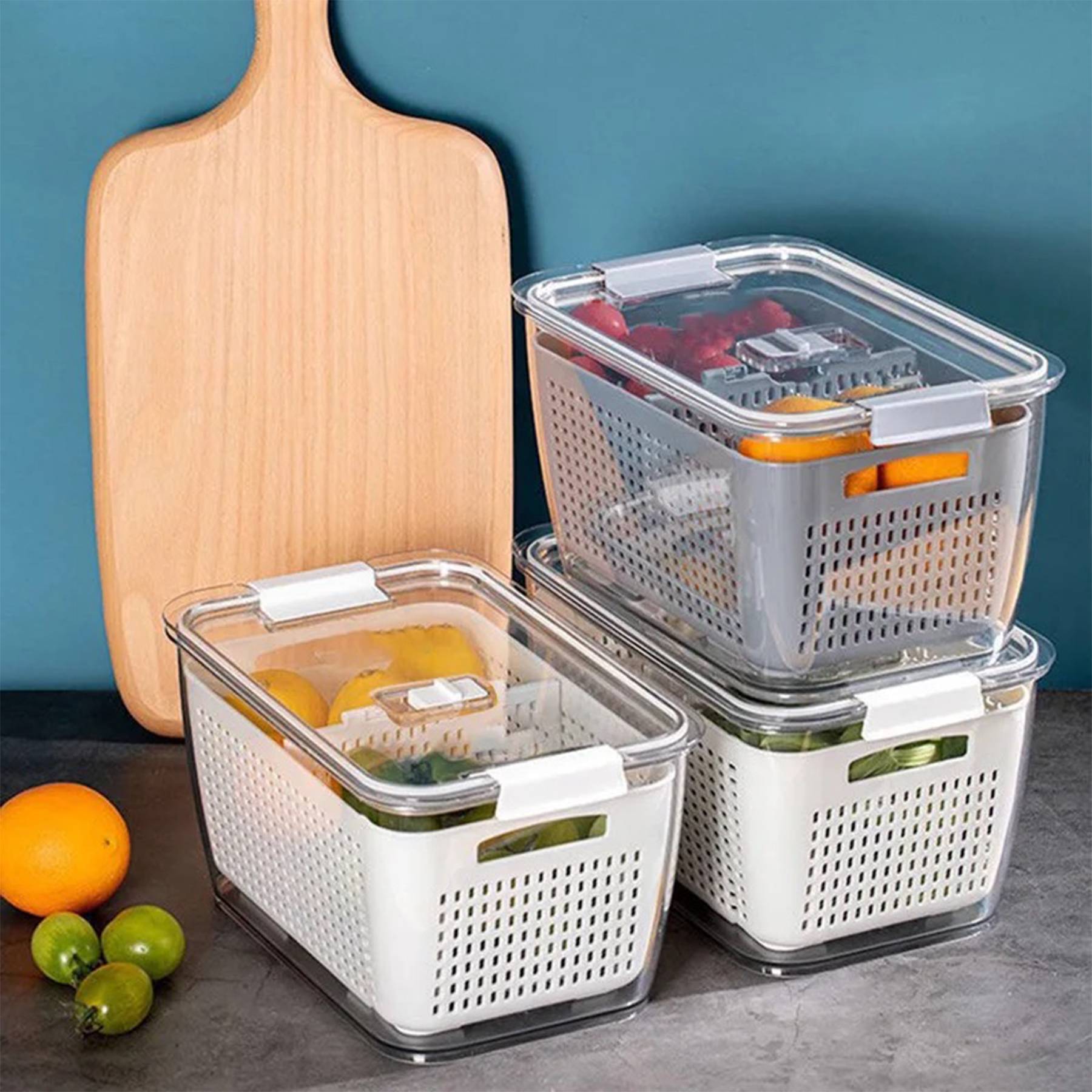 Transparent Drain Keep Fresh Storage Box 7