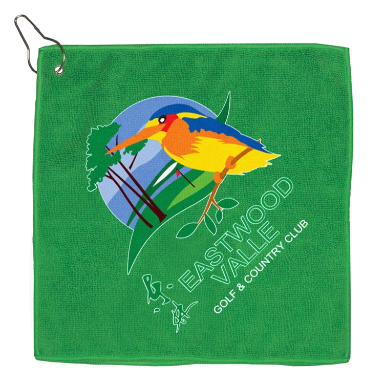 "THE WEDGE" Recycled RPET 300 GSM Heavy Duty Golf Towel - 12" W x 12" H 30