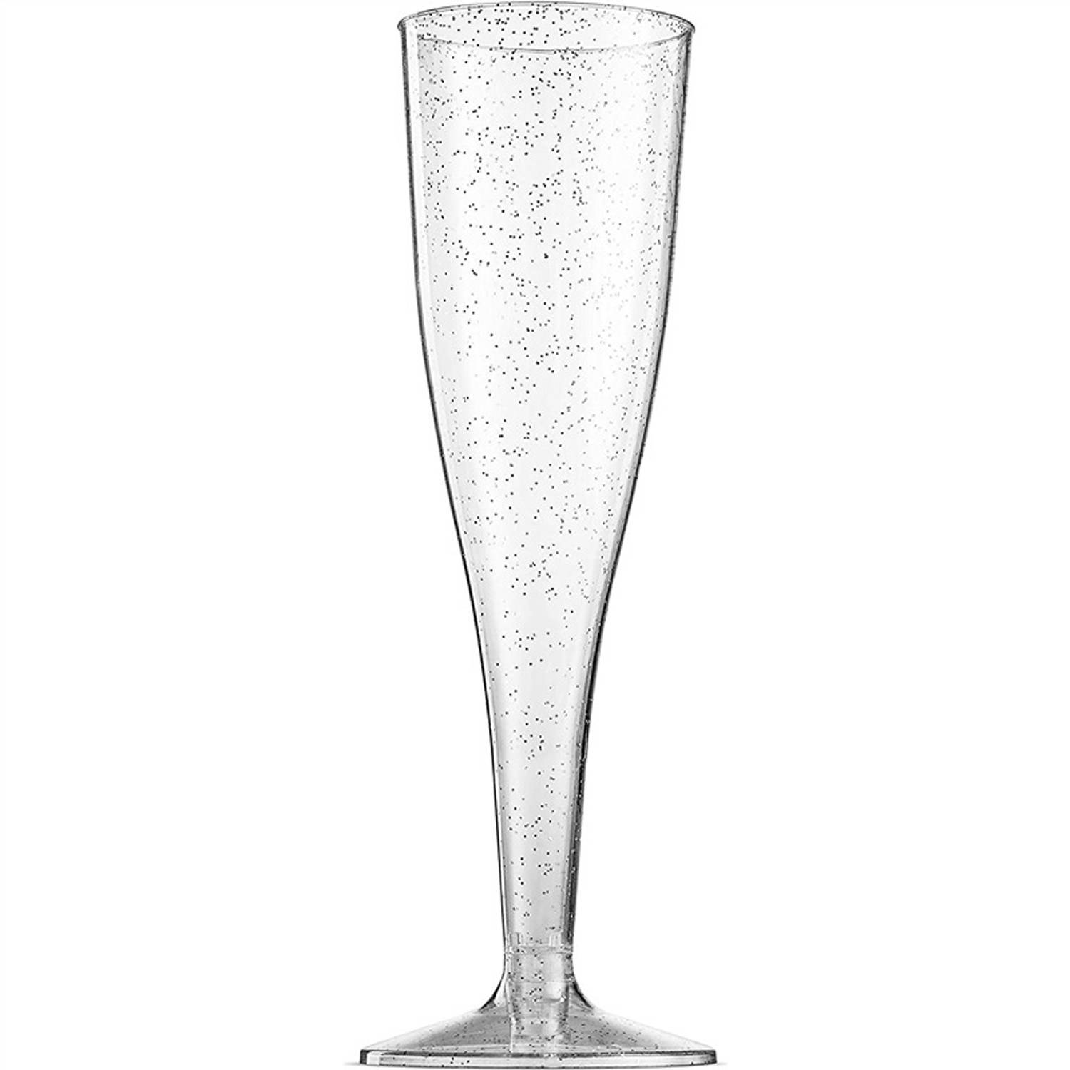4.5oz Glitter Disposable Champagne Flutes 6