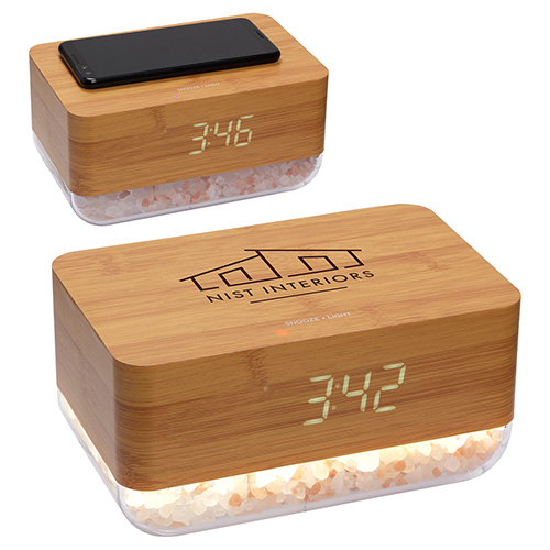 Sunrise Alarm Clock with Himalayan Salt Lamp + Wireless Charger 5