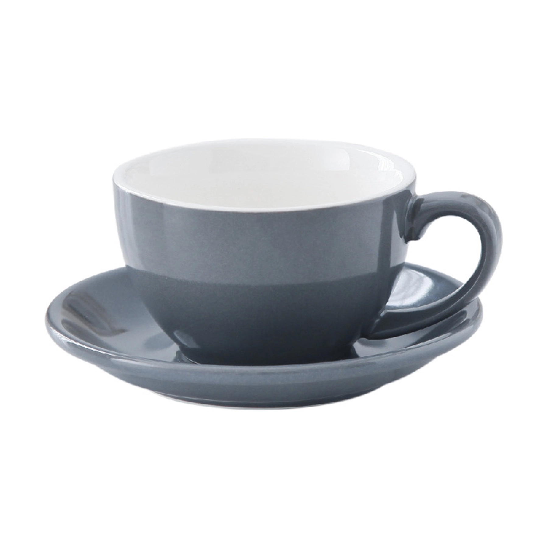 10 Oz Ceramic Coffee Cup and Saucer with handle 2