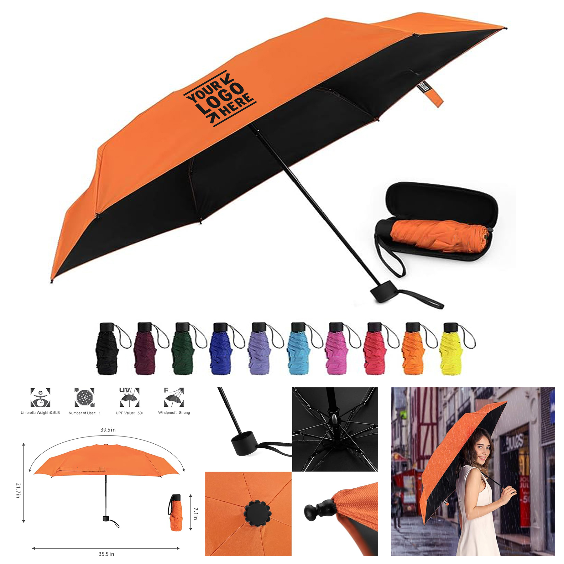 Small Mini Case Light Compact Design Perfect For Travel Portable Parasol Outdoor Sun Rain Umbrellas