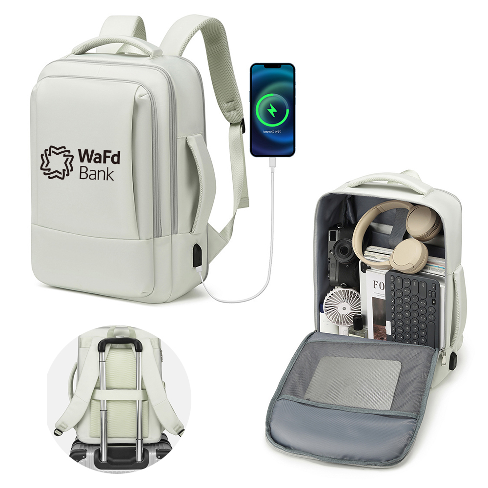 Business Smart Backpack Waterproof Backpack with USB Charging Port 4