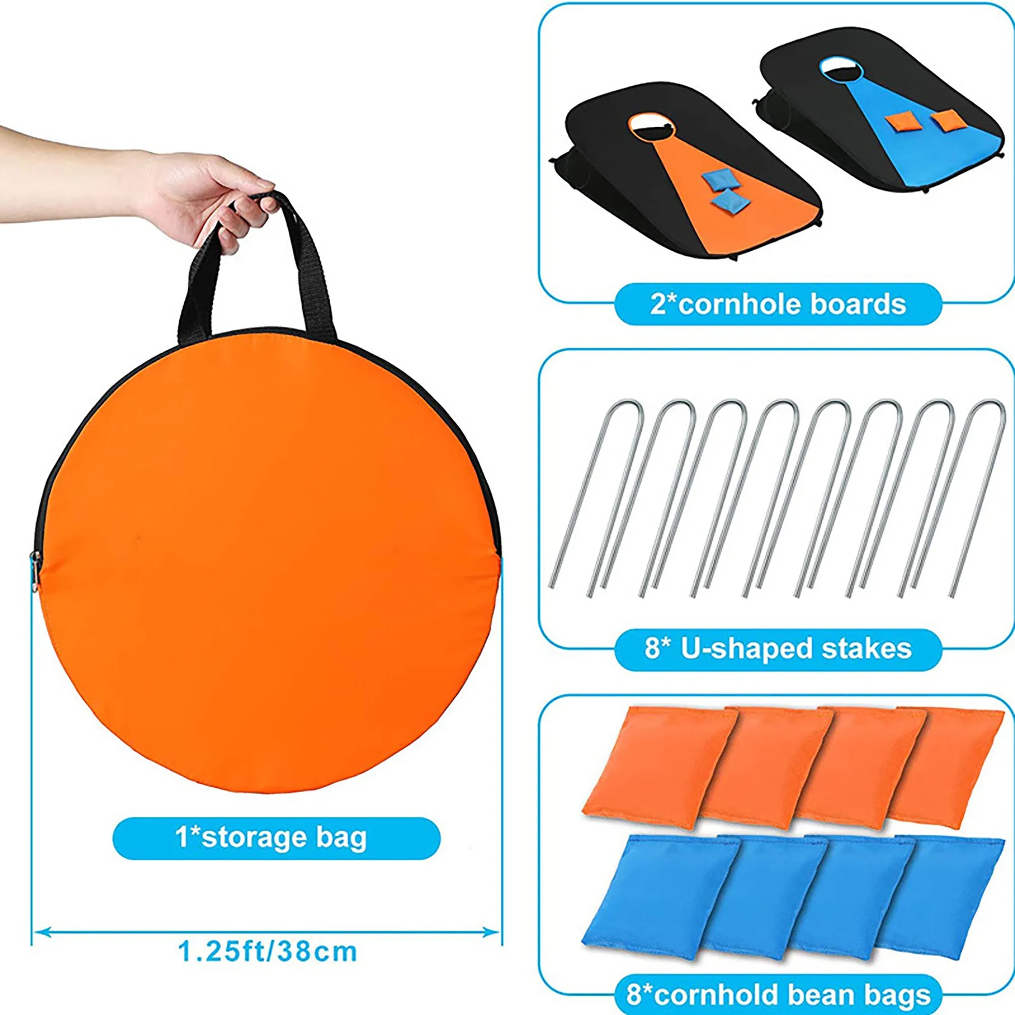 Collapsible Fun Cornhole Set Outdoor Game Boards 1
