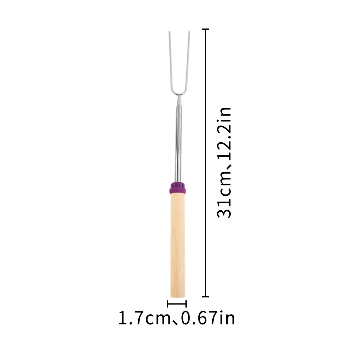 5 Extendable Wood BBQ Skewers Marshmallow Roasting Sticks 7