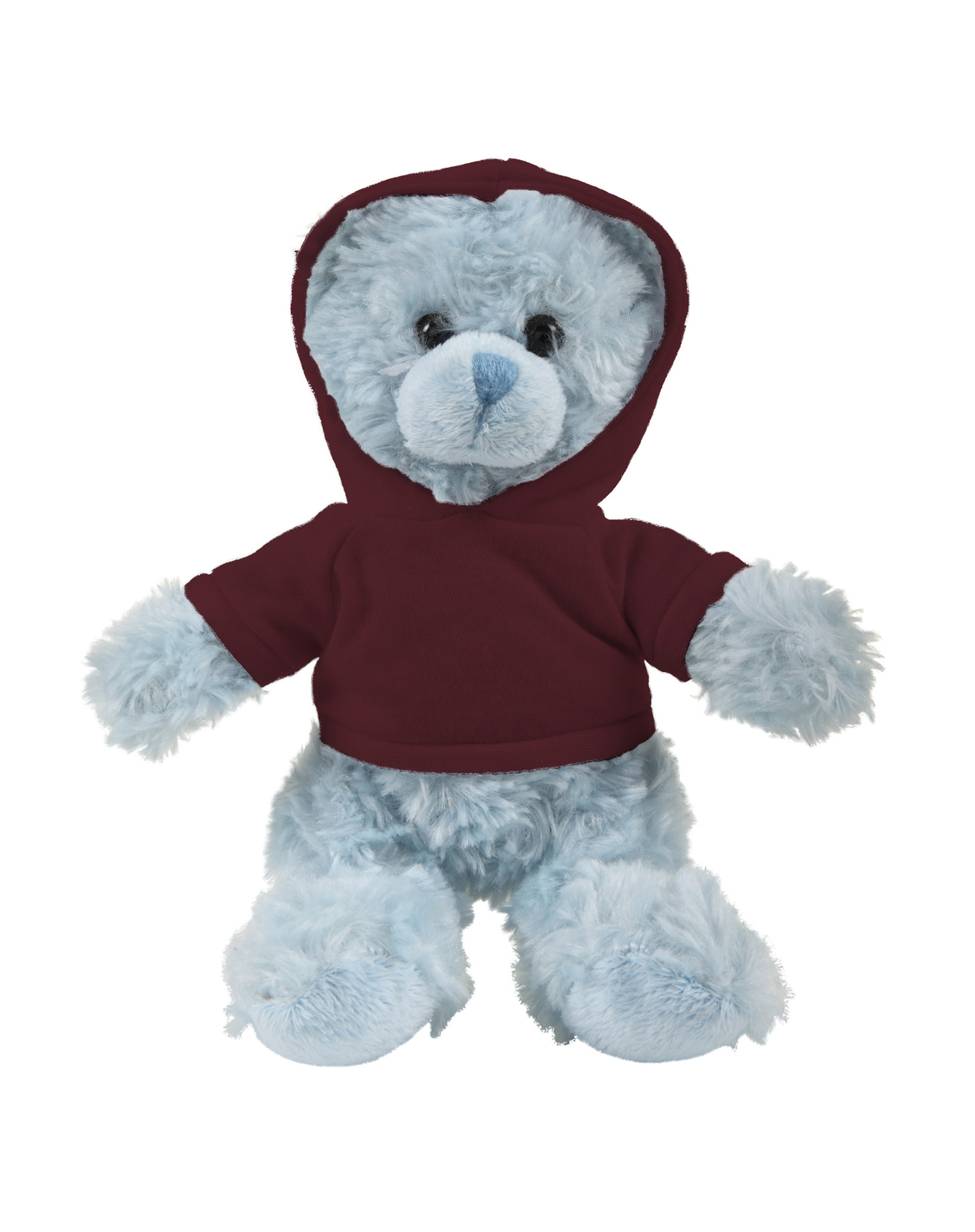 soft plush Blue Curly Sitting Bear with hoodie 17