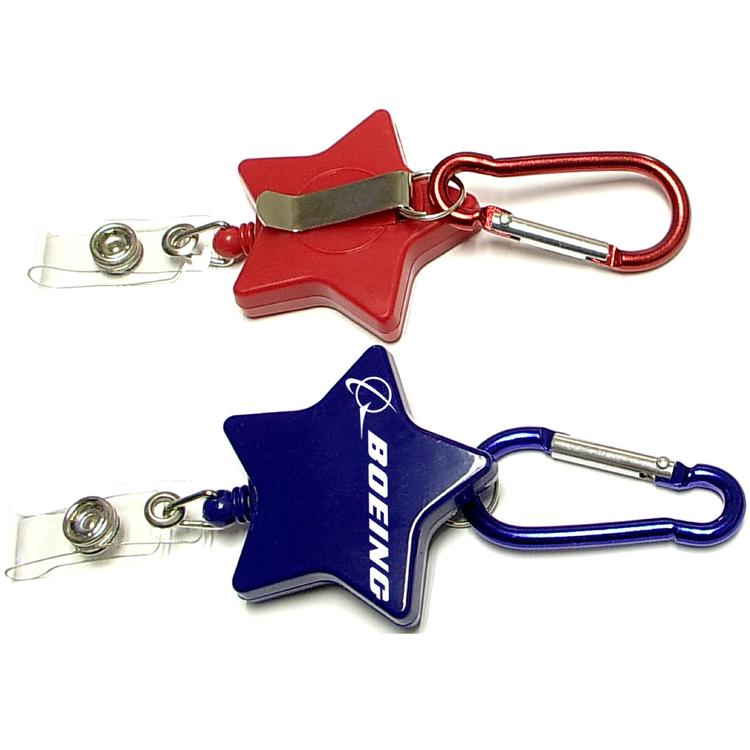 Star shape 28" retractable badge holder with carabiner 1
