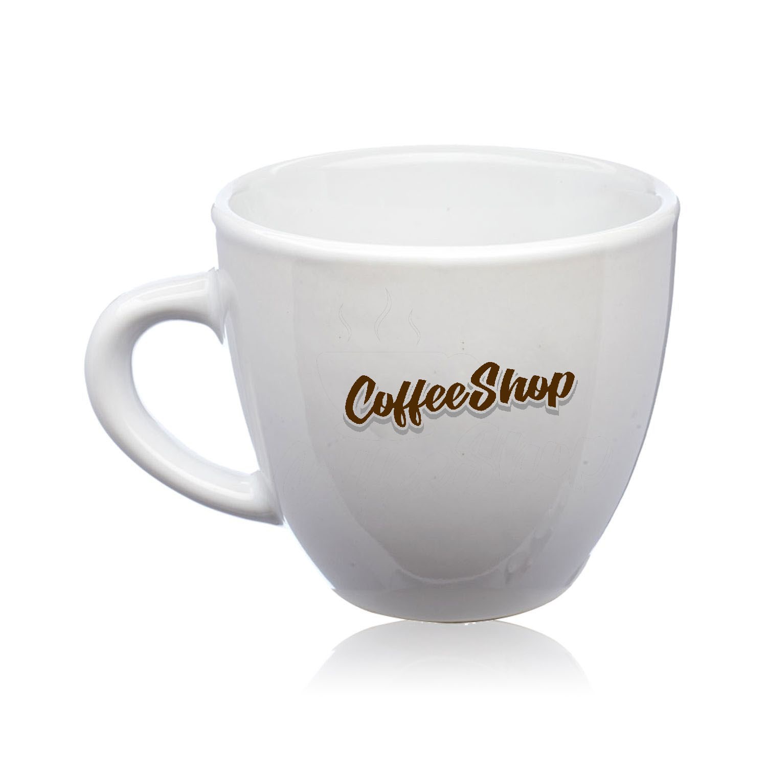 2 oz. Embossed LOVE Design ceramic Coffee Mugs 2