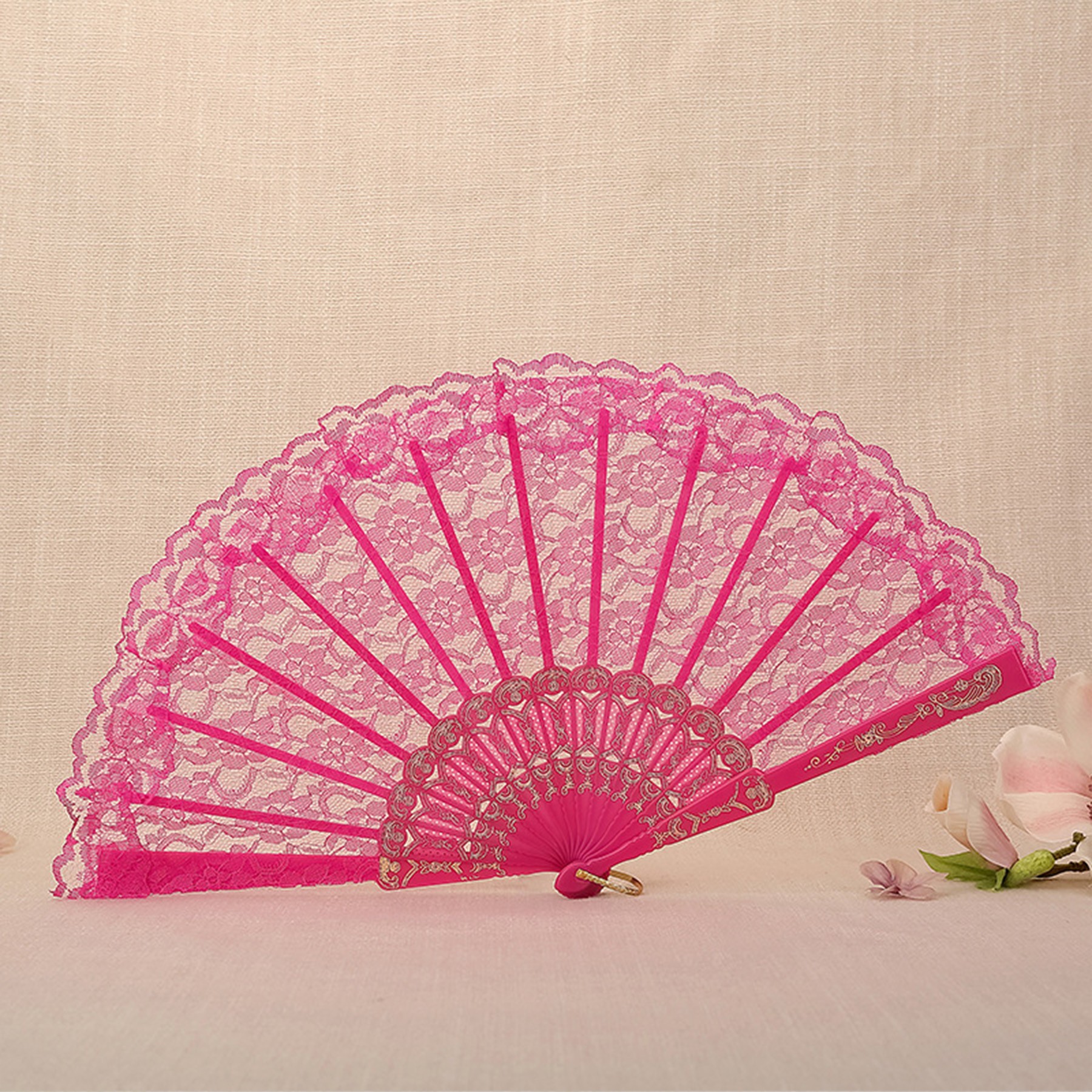 European Vintage Lace Folding Fan 6