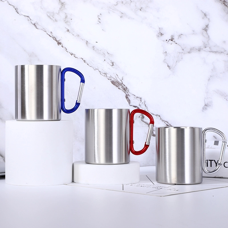 Custom Stainless Steel Coffee Mugs with Carabiner Handles 4