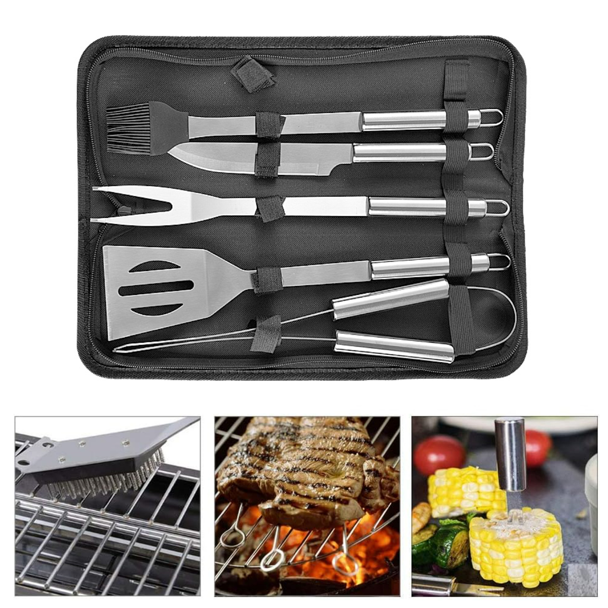 5 Piece Stainless Steel BBQ Tool Set with Carry Case 4