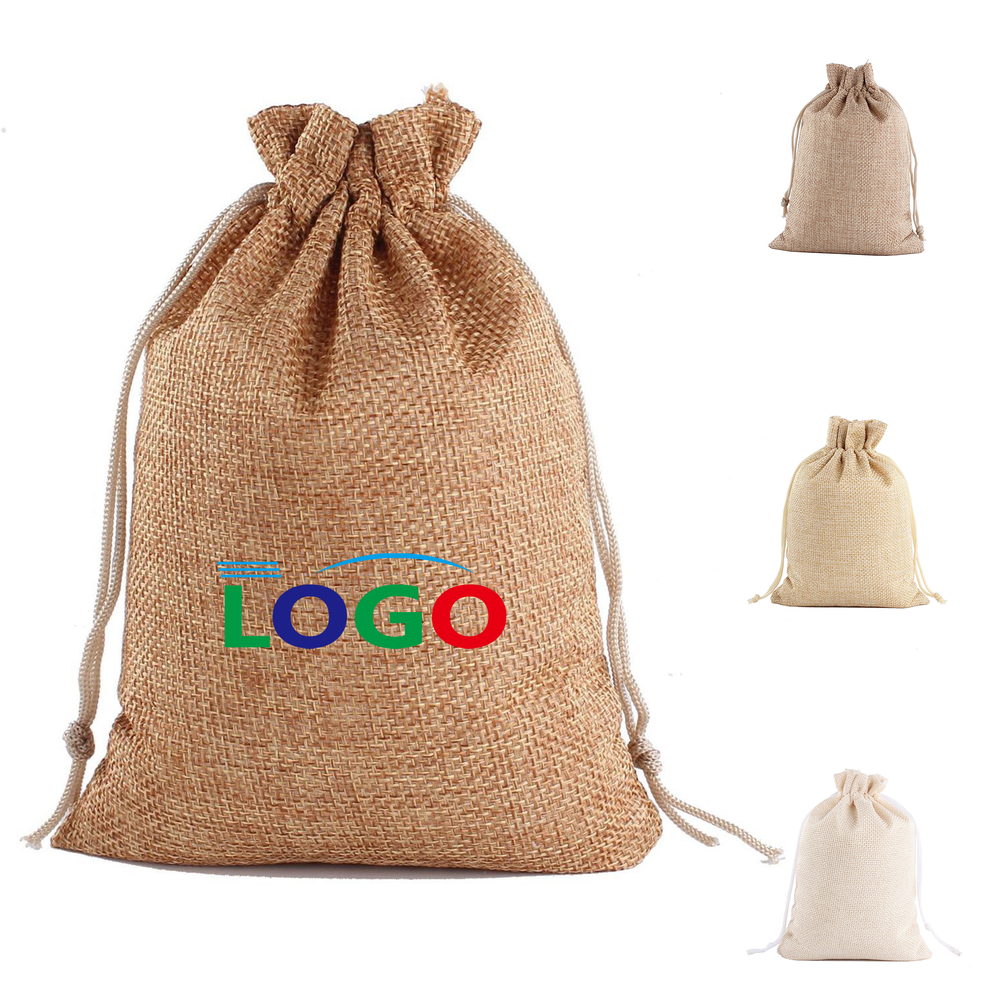 Rustic Burlap Drawstring Gift Bag 4