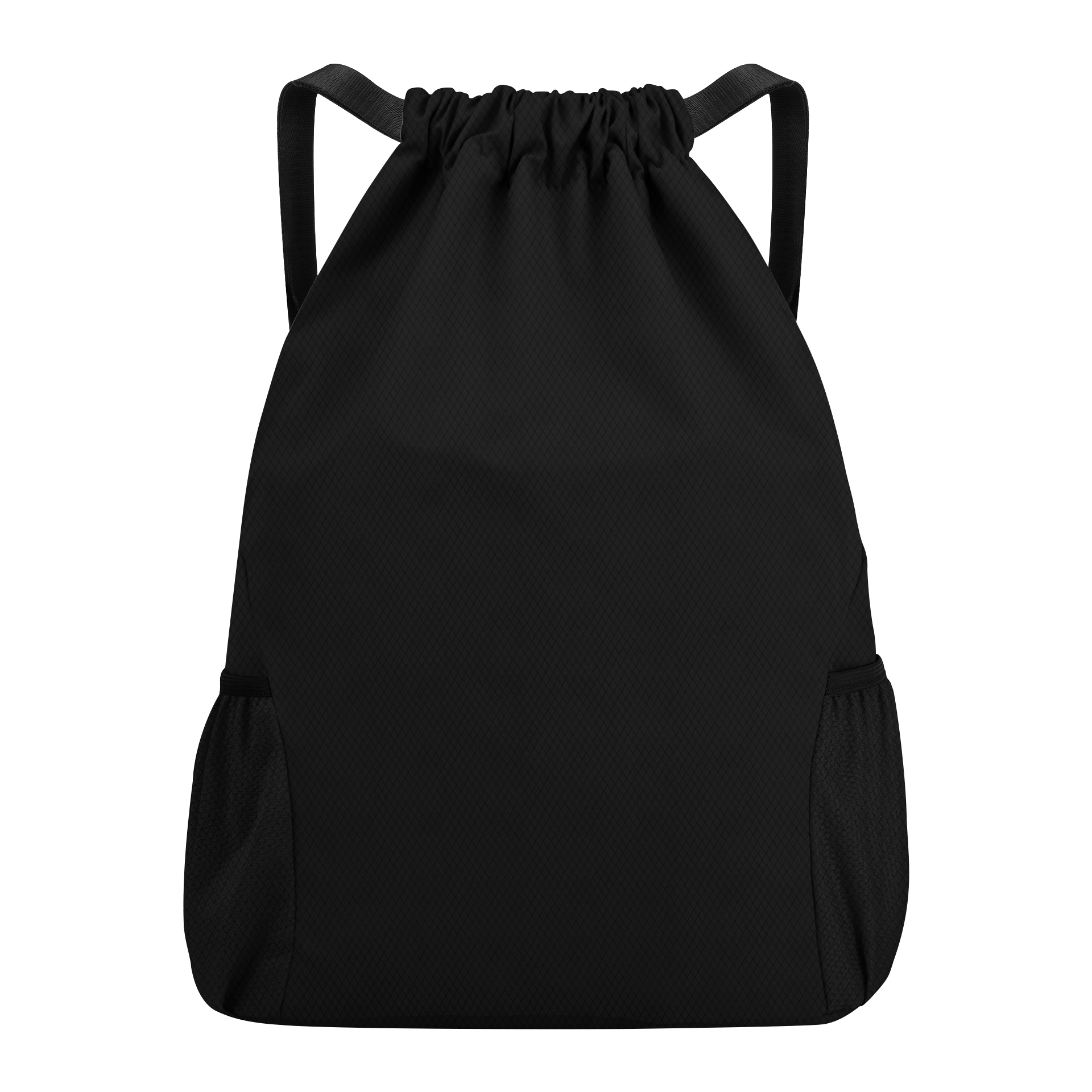 Large Capacity Waterproof Solid Drawstring Backpack With 2 Mesh Pockets 7