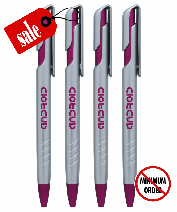 Closeout Silver - Successive - Click Grip Promo Pen 1