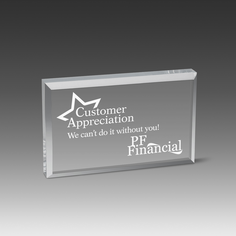 Straight Bevel Paperweight (4"x3") 1