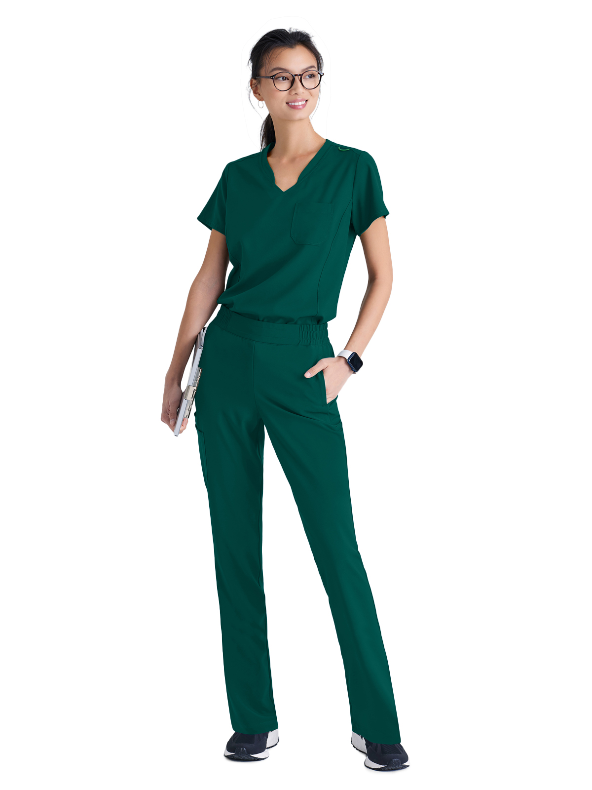 Grey's Anatomy Evolve Stretch - Women's One-Pocket Banded V-Neck Sway Scrub Top 27