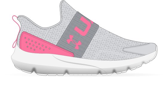 UA Surge 3 Slip Girls' Pre-School Running Shoes 3