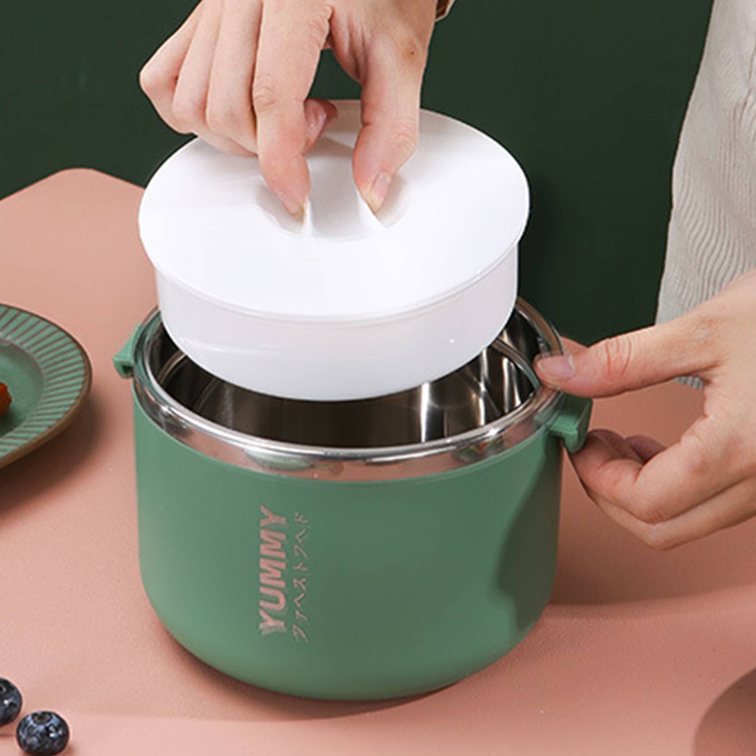 44oz Multilayer Stainless Steel Insulated Lunch Bowl Box 3