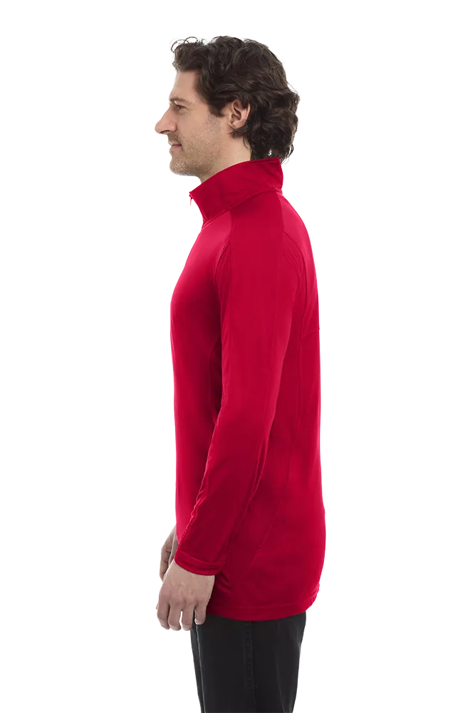 MENS WICKING SOLID 1/4 ZIP LS PULLOVER 35