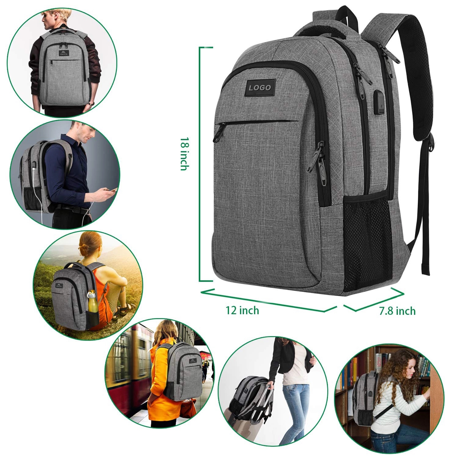 15.6 Inch Laptops Backpack With Usb Charging Port 2