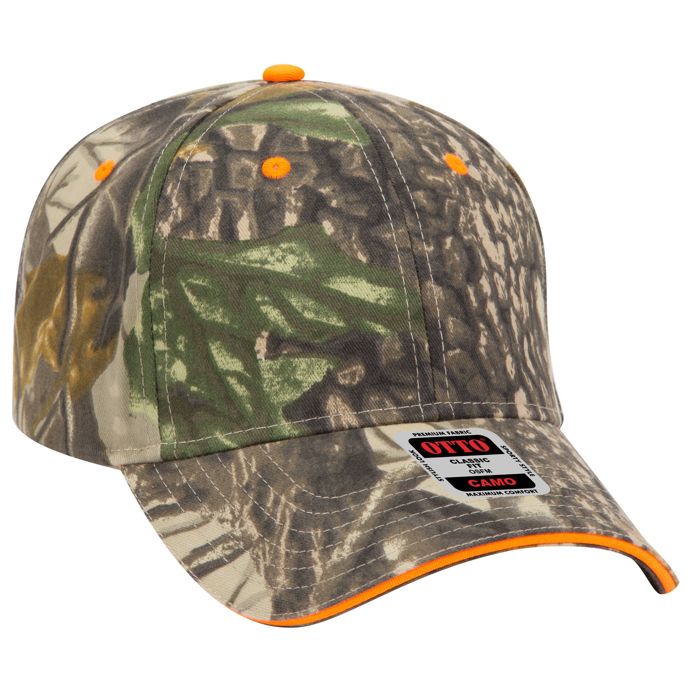 OTTO CAP® Camouflage 6 Panel Low Profile Baseball Cap 12