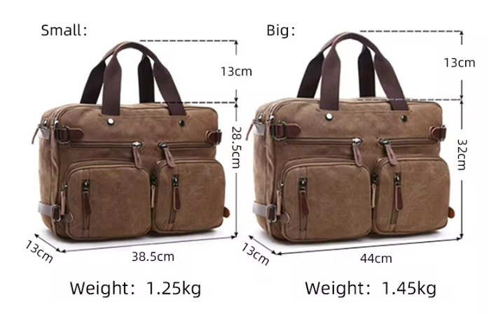 Canvas Messenger Bag Vintage 14" 1